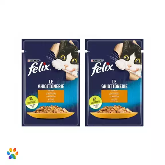 پوچ گربه فلیکس (Felix) مدل Chicken وزن 85 گرم بسته 2 عددی