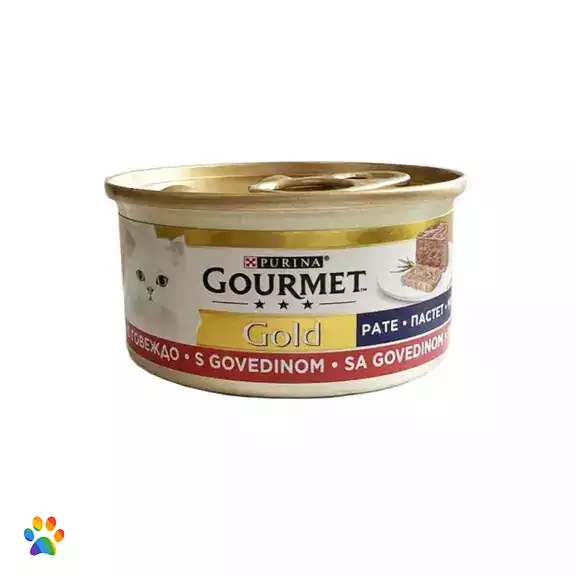 کنسرو غذای گربه گورمت (Gourmet) مدل پته گوشت Beef Pate وزن 85 گرم